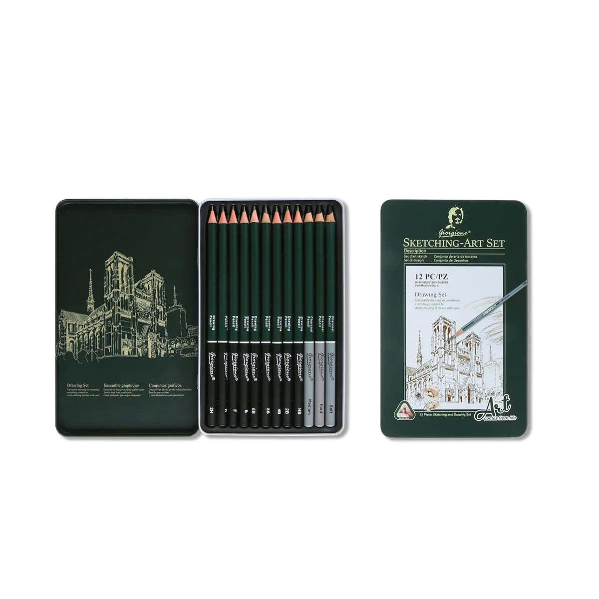 Giorgione 12 Pcs Drawing pencils Set